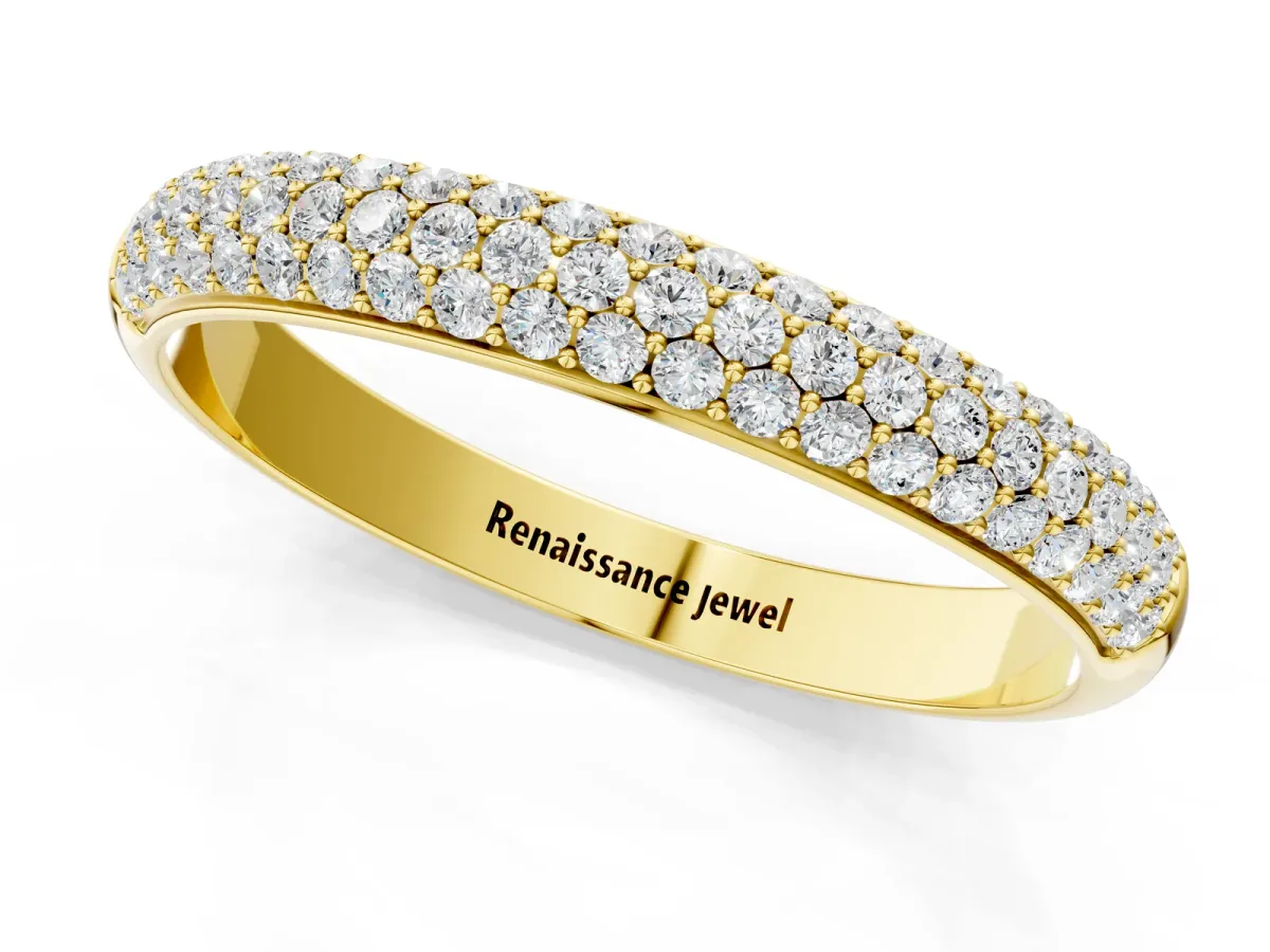 Pavé Round Diamond White Gold Eternity Band Yellow gold