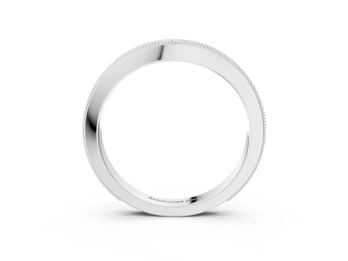 Milgrain Bezel Set Round Diamond Eternity Band Platinum
