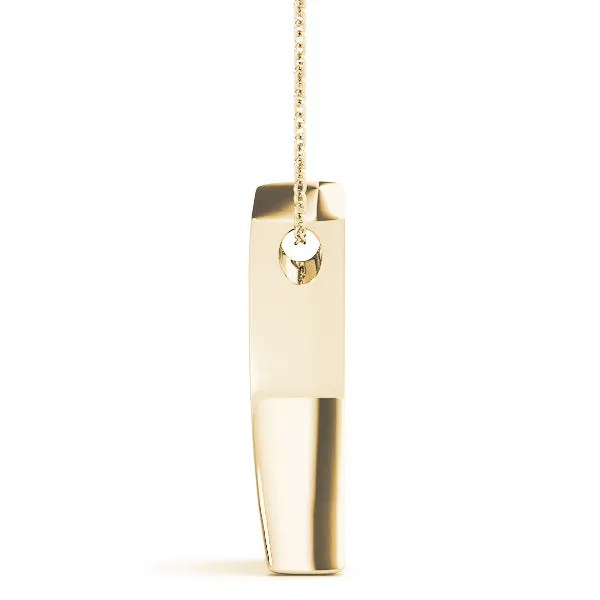 Channel Set Round Diamond V-Prong Pendant Yellow gold