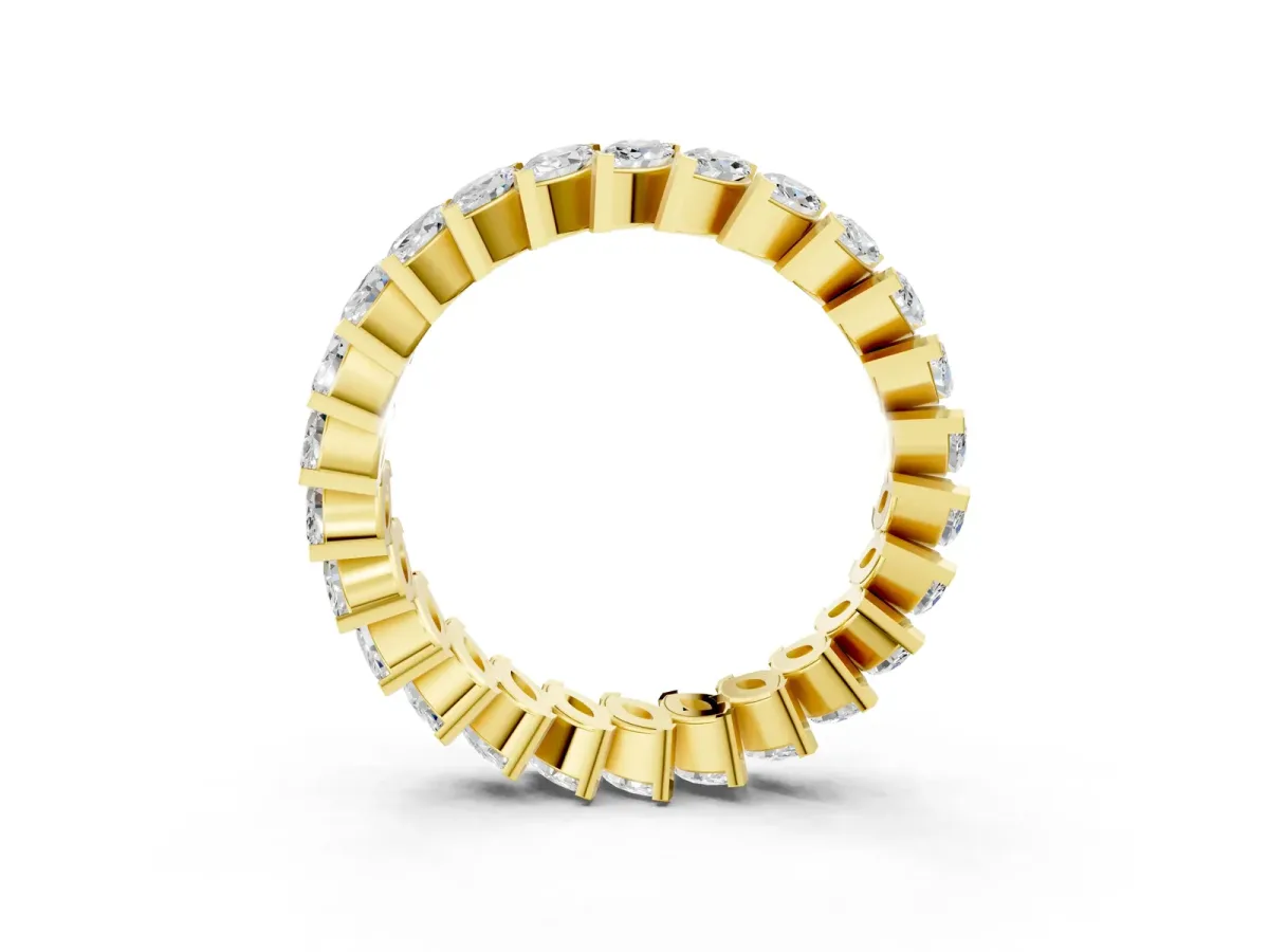 Marquise Diamond Shared Prong Full Eternity Band Yellow gold