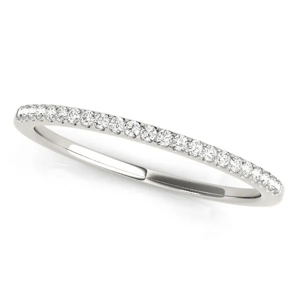 Round Diamond Pavé Set Slim Band with Micro Prong Setting Platinum