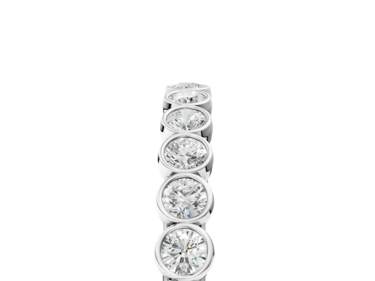 Bezel-Set Round Diamond Eternity Band White gold