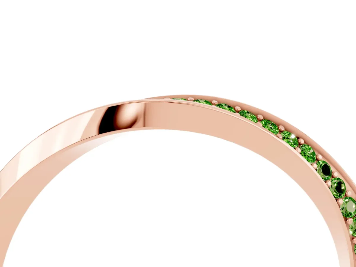 Pavé Round Peridot Twist Band Rose gold