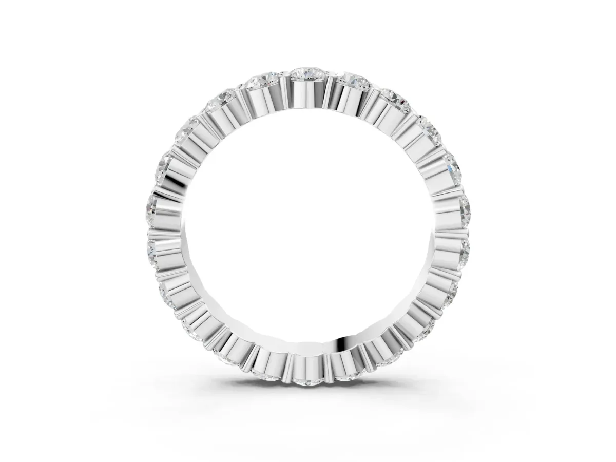 Round Diamond Eternity Band with U-Prong Setting White gold