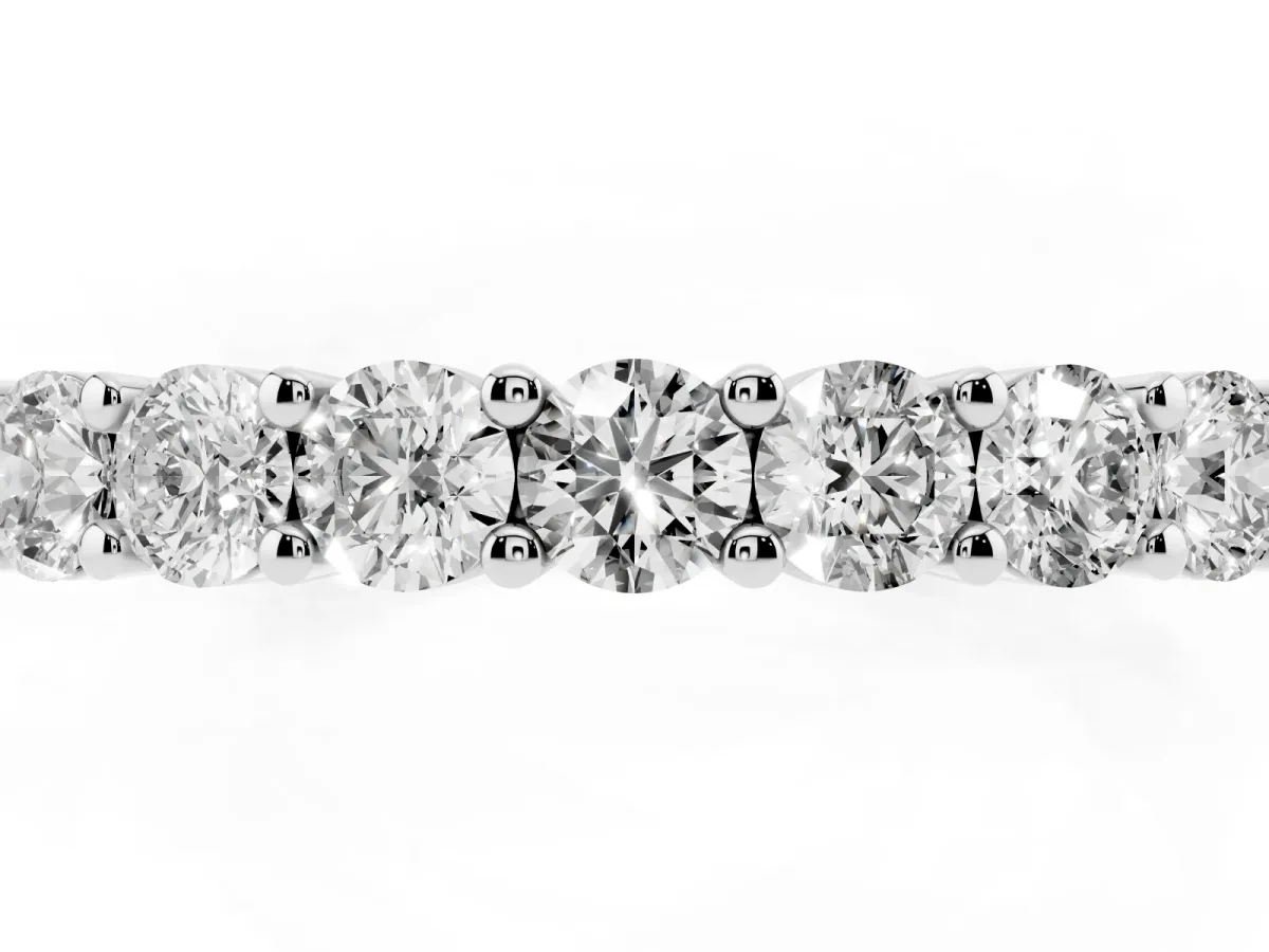 Alternating Round Diamond Promise Ring with Round Diamond Accents Silver