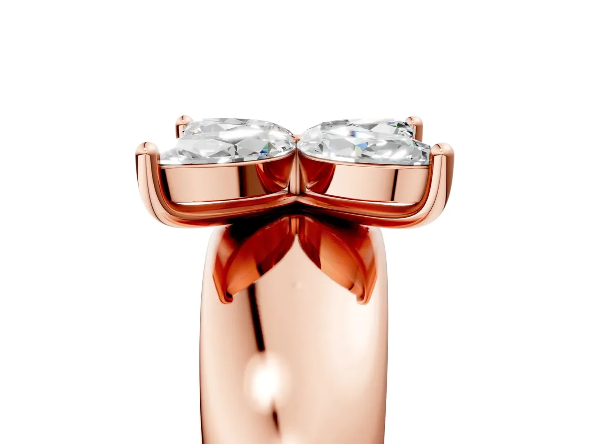 Marquise Diamond Floral Promise Ring Rose gold