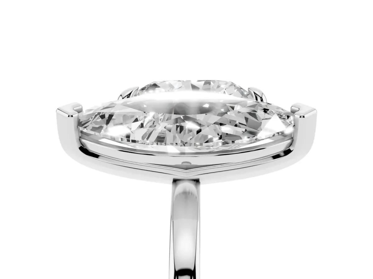 Heart and Marquise Toi Moi Ring with Prong Setting and Micro Pave Band Platinum