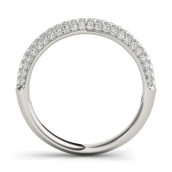 Pavé Round Diamond Eternity Band with Prong Setting White gold