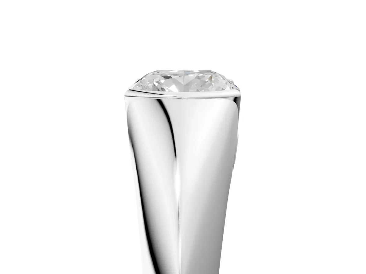 Cushion Cut Solitaire Tension Set Diamond Ring Platinum