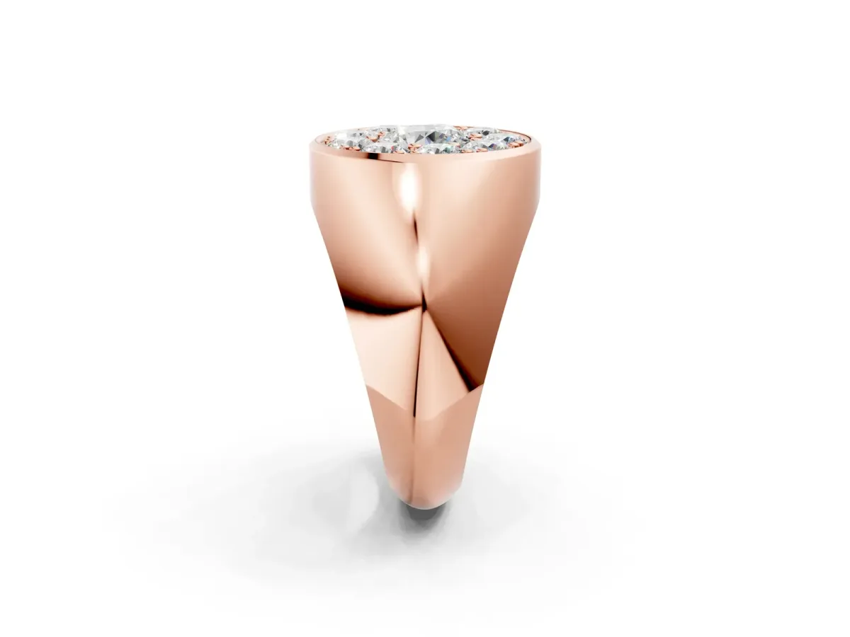 Round Diamond Dome Promise Ring Rose gold