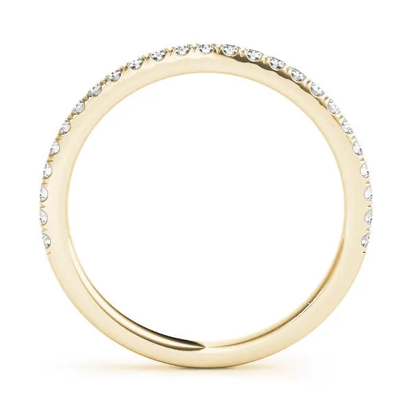 Round Cut Diamond Pavé Eternity Band with Shared Prong Setting Yellow gold