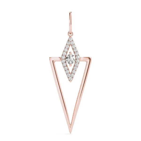 Diamond Marquise Halo Pendant with V-Prong Setting Rose gold