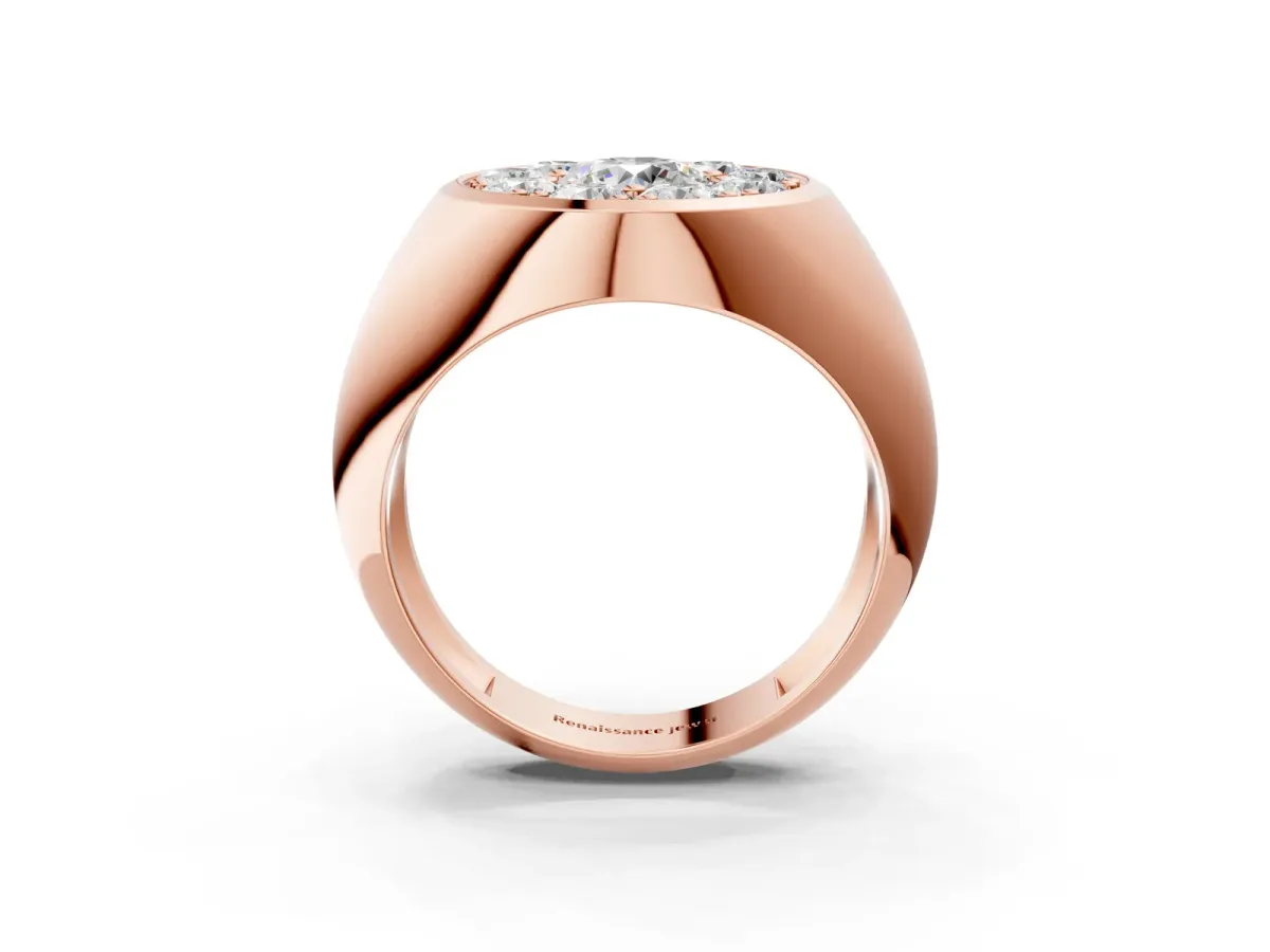 Round Diamond Dome Promise Ring Rose gold