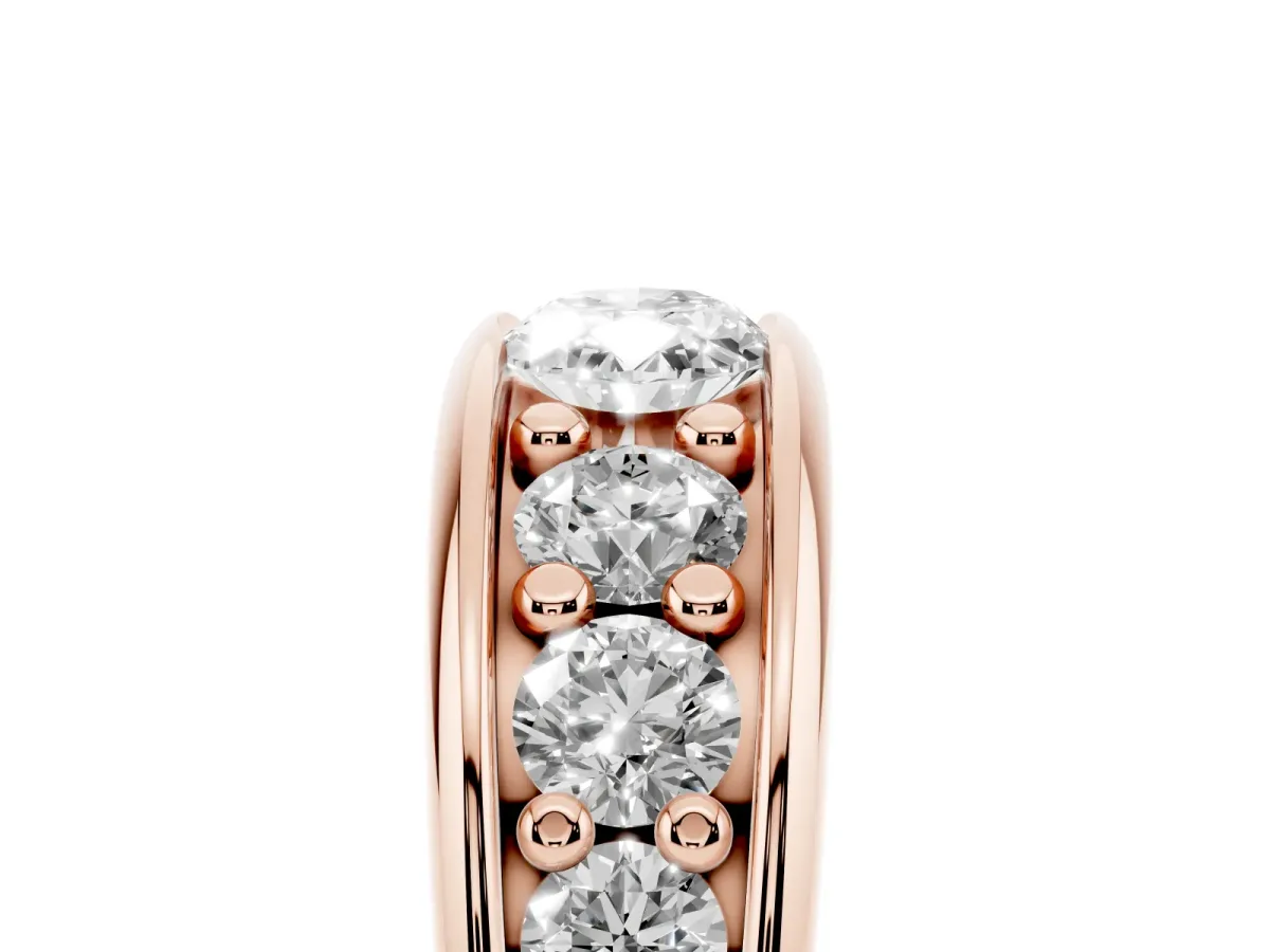 Oval Diamond Mens Ring with Round Diamond Accents Rose gold