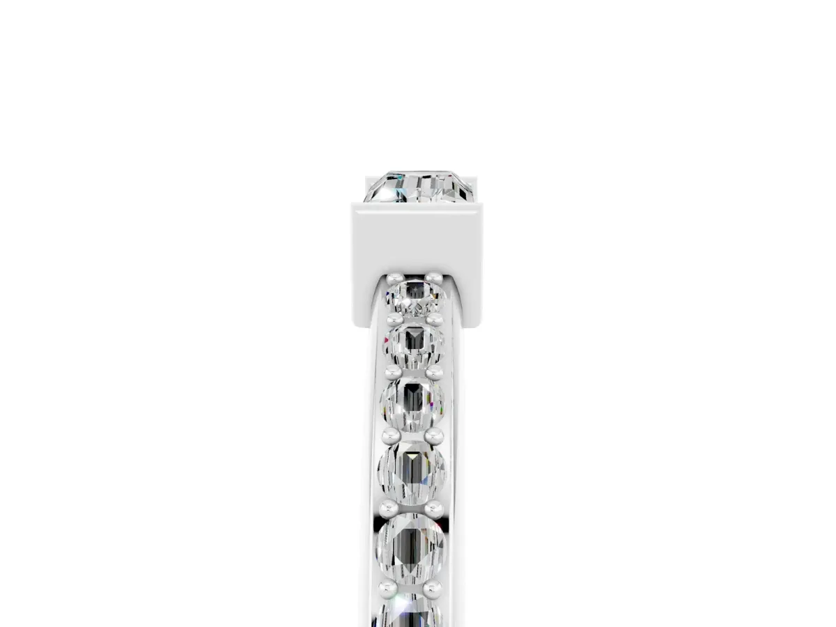 Baguette Moissanite Pavé Band with Bar Setting Platinum