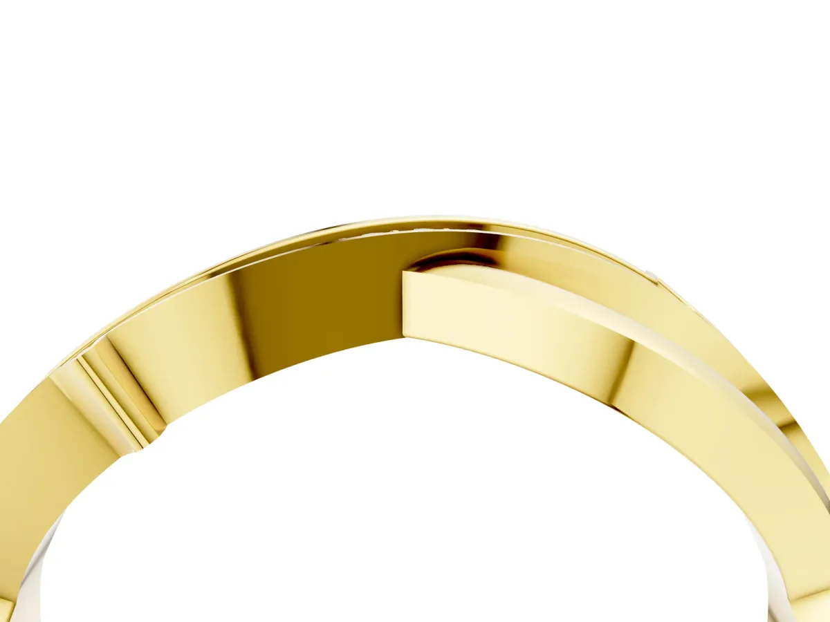 Pavé Round Diamond Twist Band with Channel Setting Yellow gold