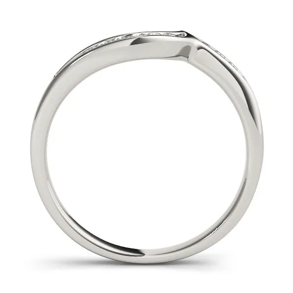 Channel-Set Round Diamond Contour Band White gold