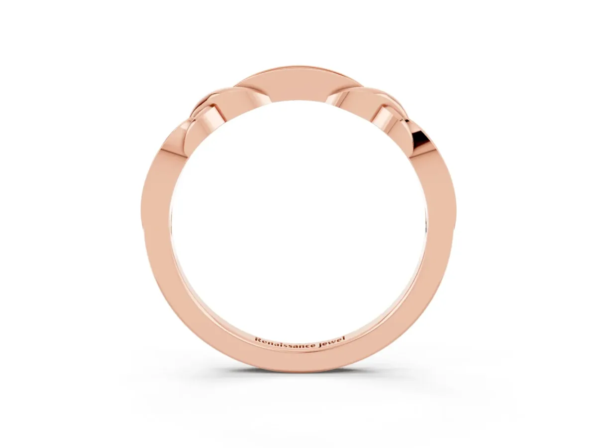Twisted Marquise Pink Sapphire Pavé Band with Shared Prong Setting Rose gold