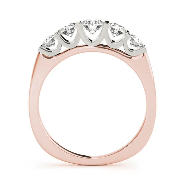 Round Brilliant Channel Set Diamond Band Rose gold