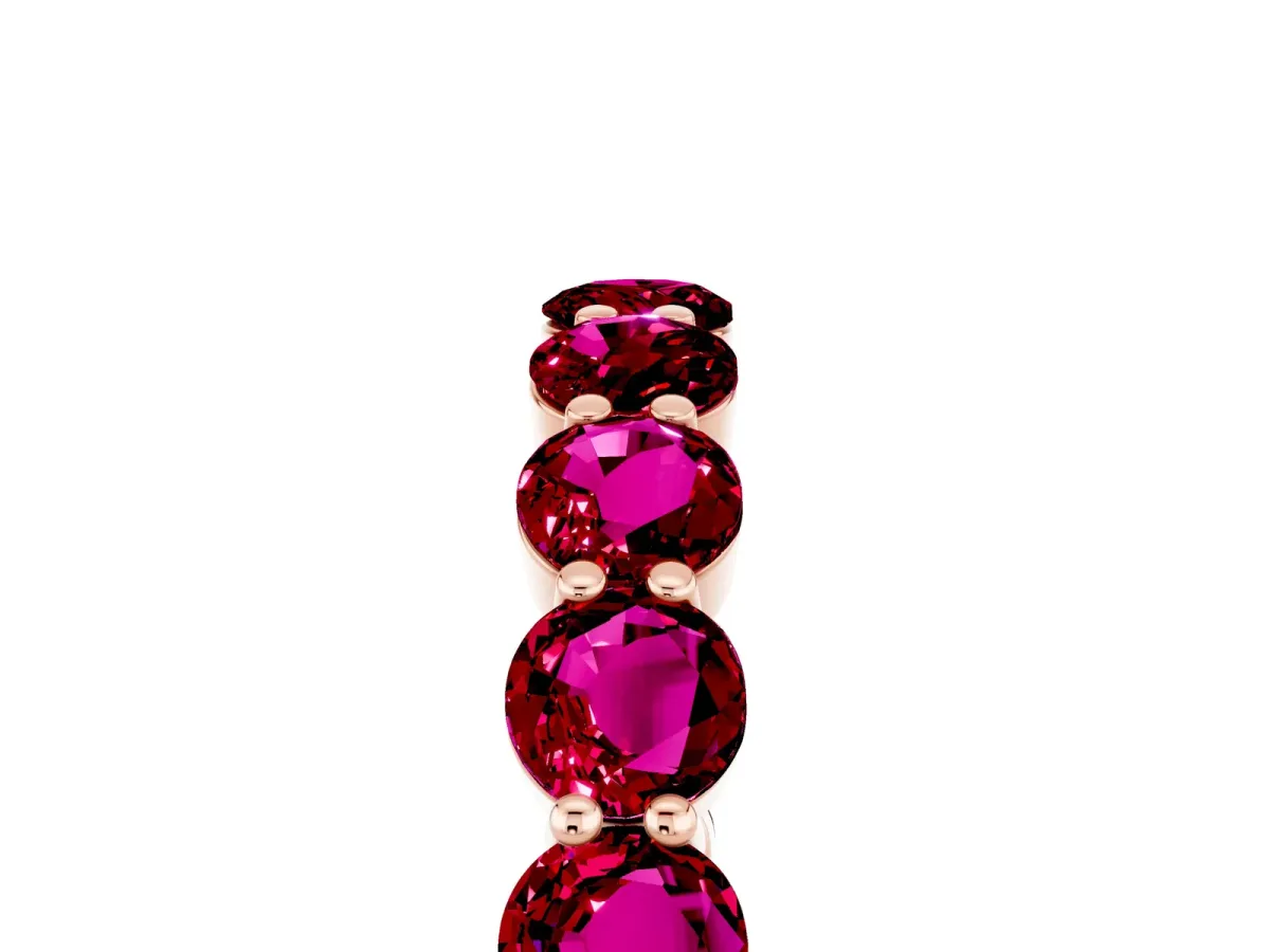 Round Garnet Eternity Band with U-Prong Setting Rose gold
