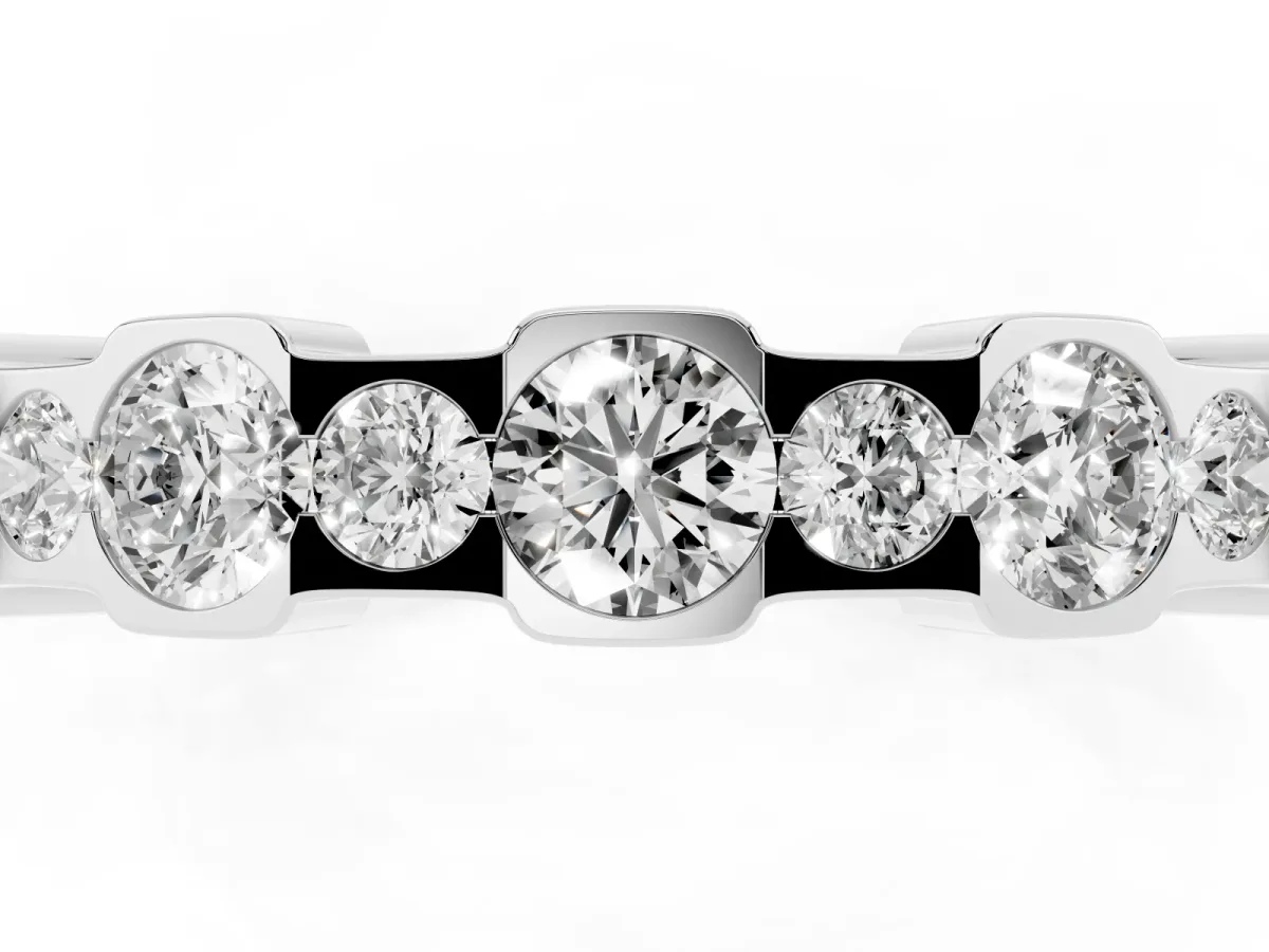 Round Diamond Promise Ring with Round Diamond Accents White gold