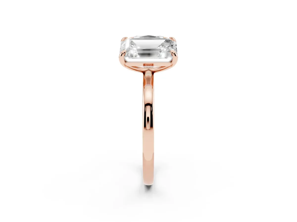 Oval and Radiant Toi Moi Ring with Prong Setting and Plain Band Rose gold