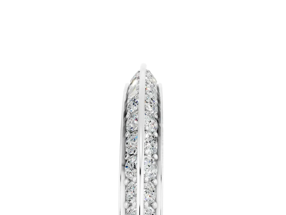 Double Row Pavé Round Moissanite Eternity Band with Channel Setting Platinum