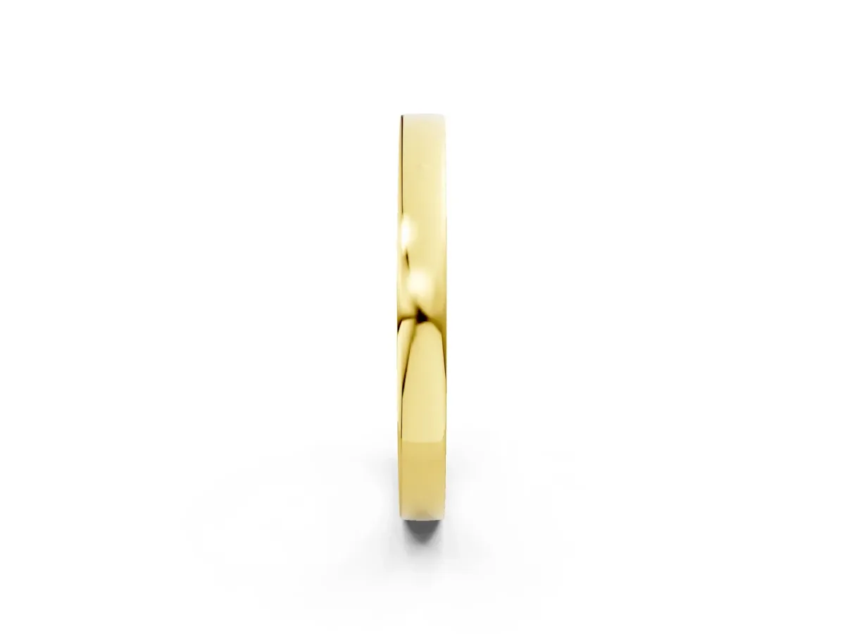 Pavé Round Diamond Channel Set Band Yellow gold