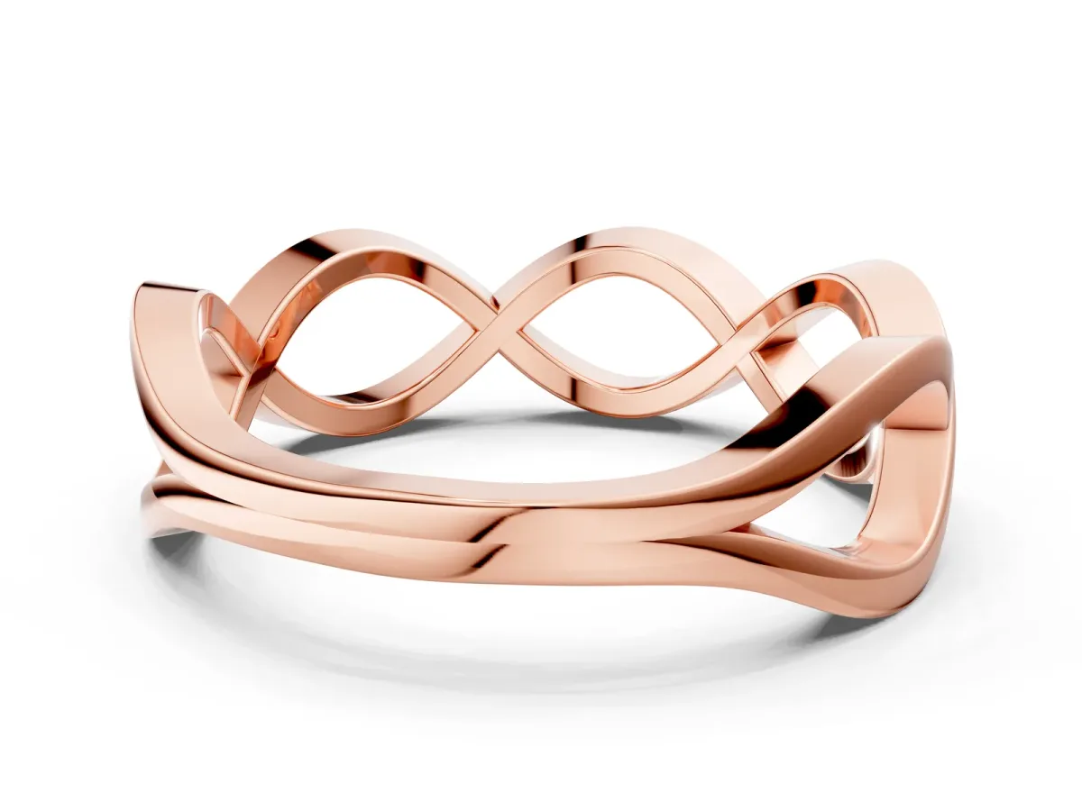 Twisted Infinity Plain Band Rose gold