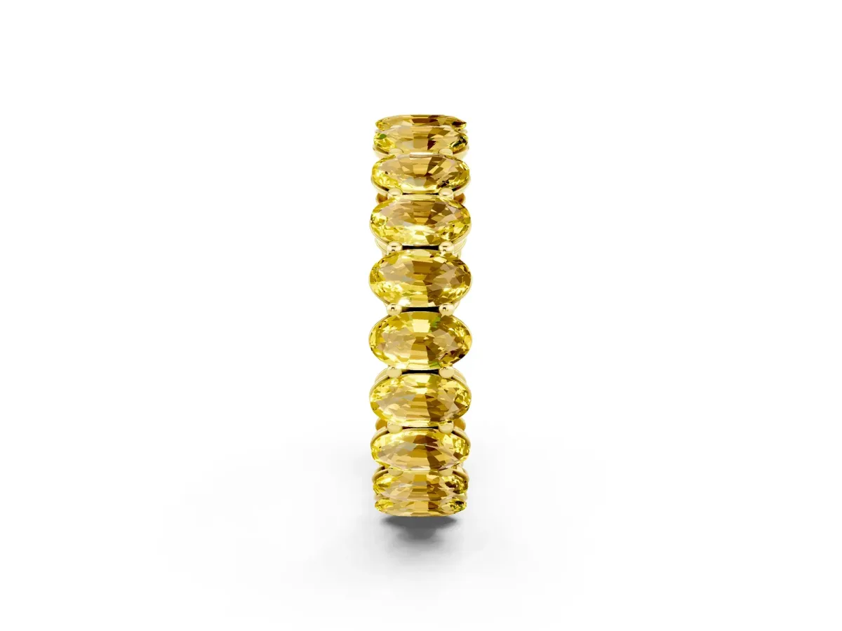 Oval Cut Yellow Sapphire Eternity Band with Shared Prong Setting Yellow gold