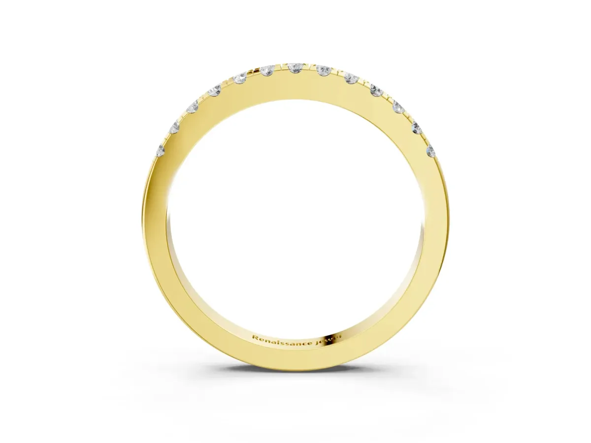 Round Diamond Pavé Eternity Band Yellow gold