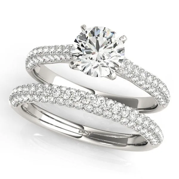 Pavé Round Diamond Eternity Band with Prong Setting White gold