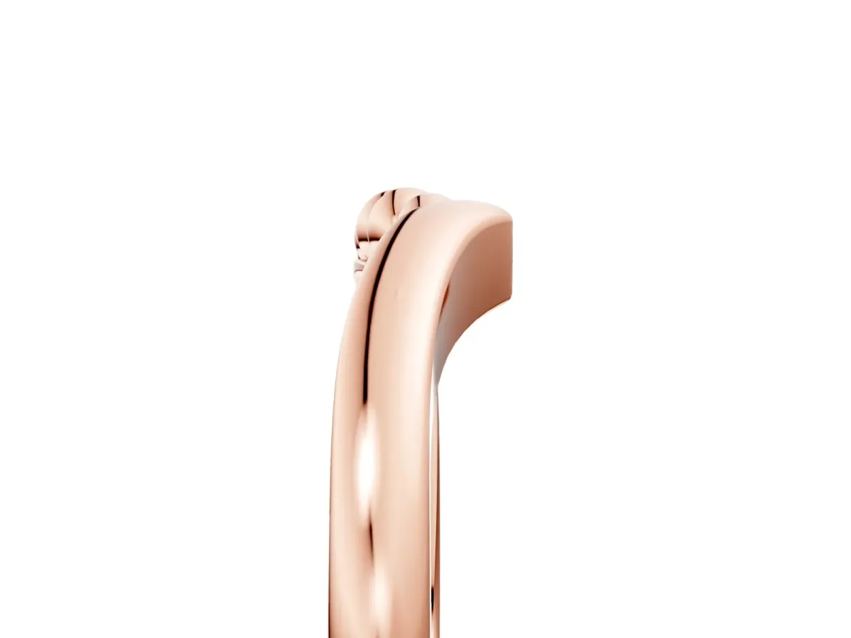 Twisted Solitaire Round Cut Knife Edge Prong Ring Rose gold