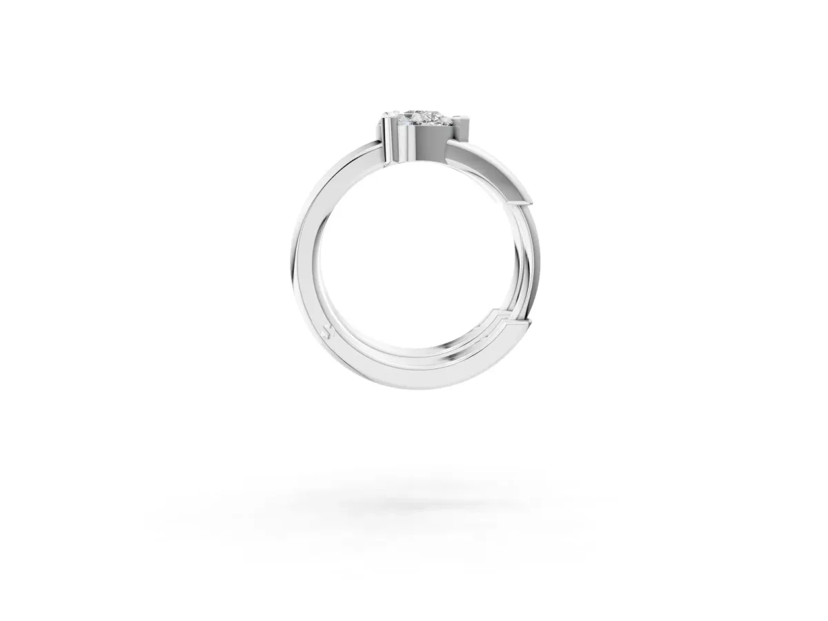 Pear Diamond Mini Huggie Hoop Earrings White gold