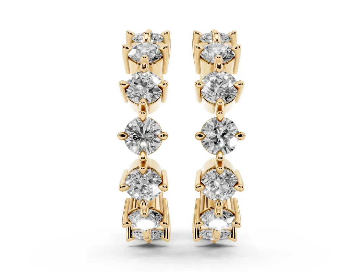 Round Diamond Starlight Ear Cuff Yellow gold