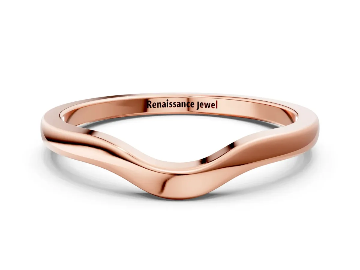 Curved Plain Band Rose gold