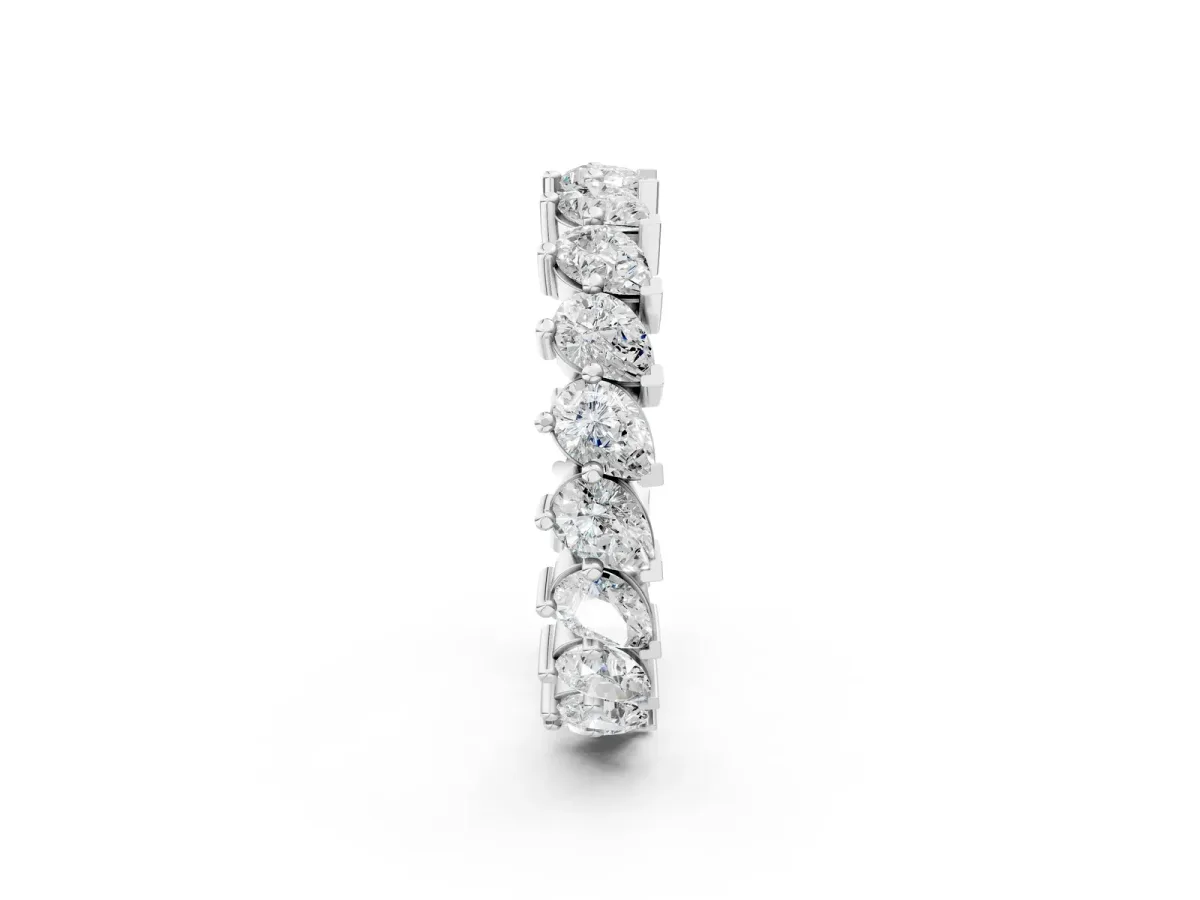 Pear Diamond Full Eternity Band with Shared Prong Setting Platinum