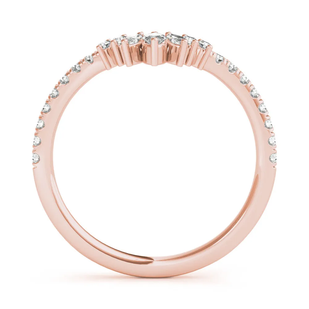 Marquise Cluster Diamond Pavé Band with Prong Setting Rose gold