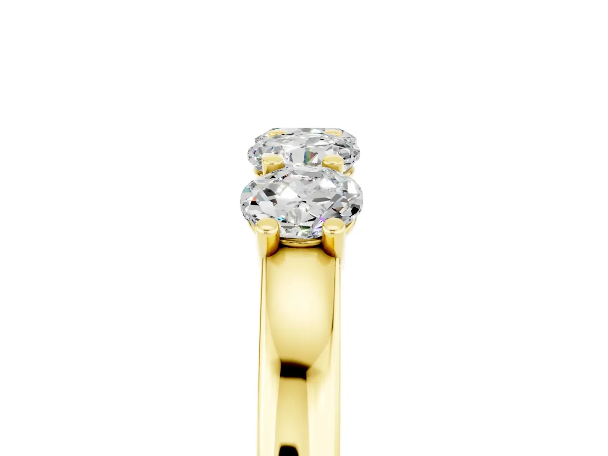 Four-Stone Round Moissanite Prong-Set Band Yellow gold