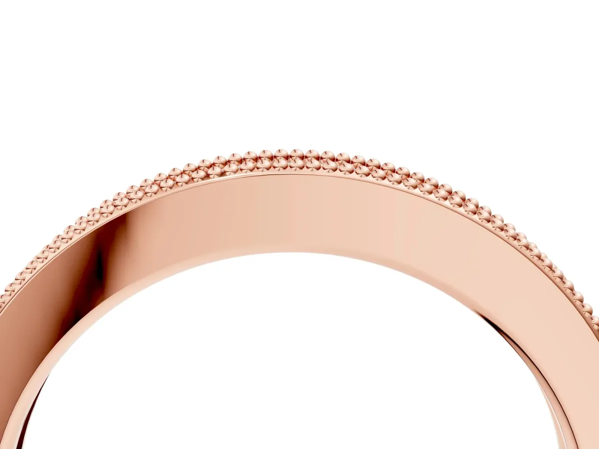 Round Diamond Pavé Eternity Band with Milgrain Edge Rose gold