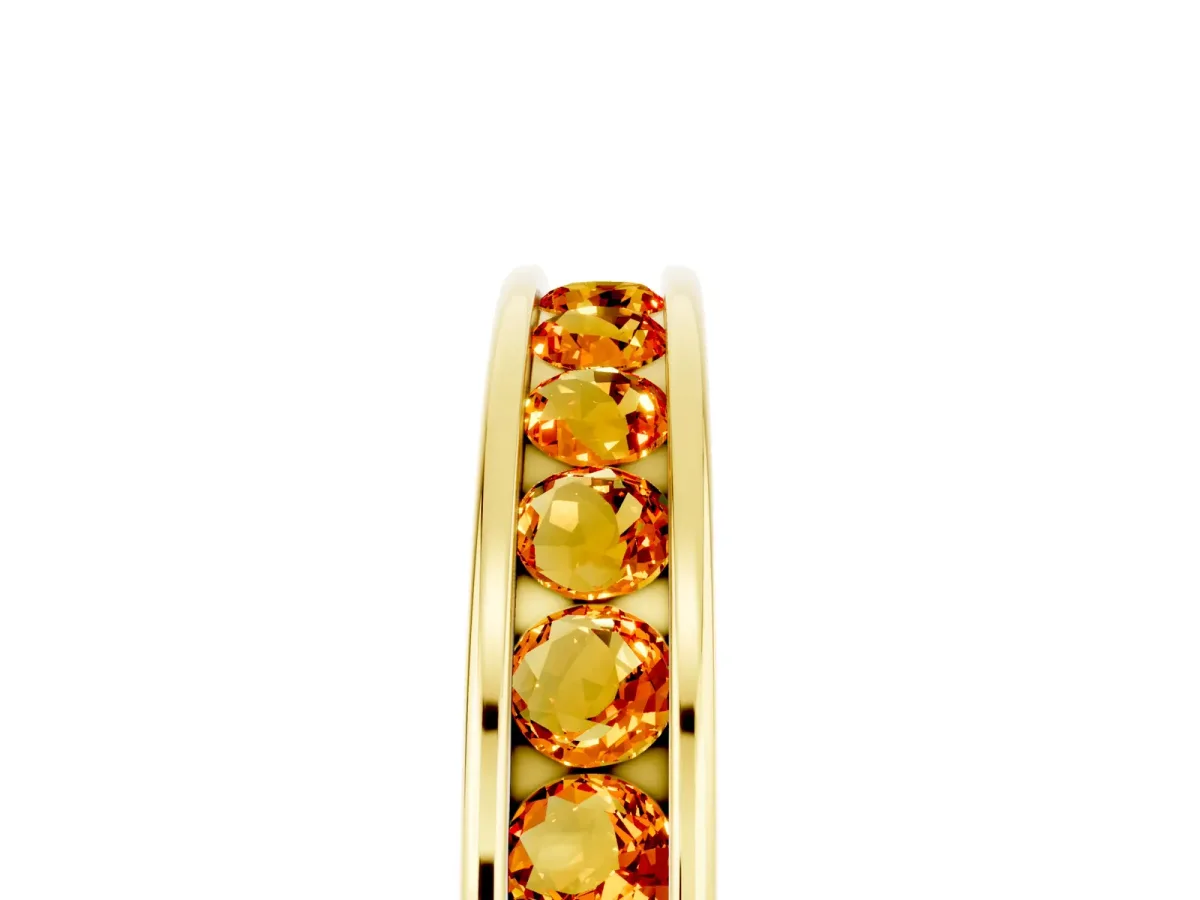Channel Set Round Citrine Eternity Band Yellow gold