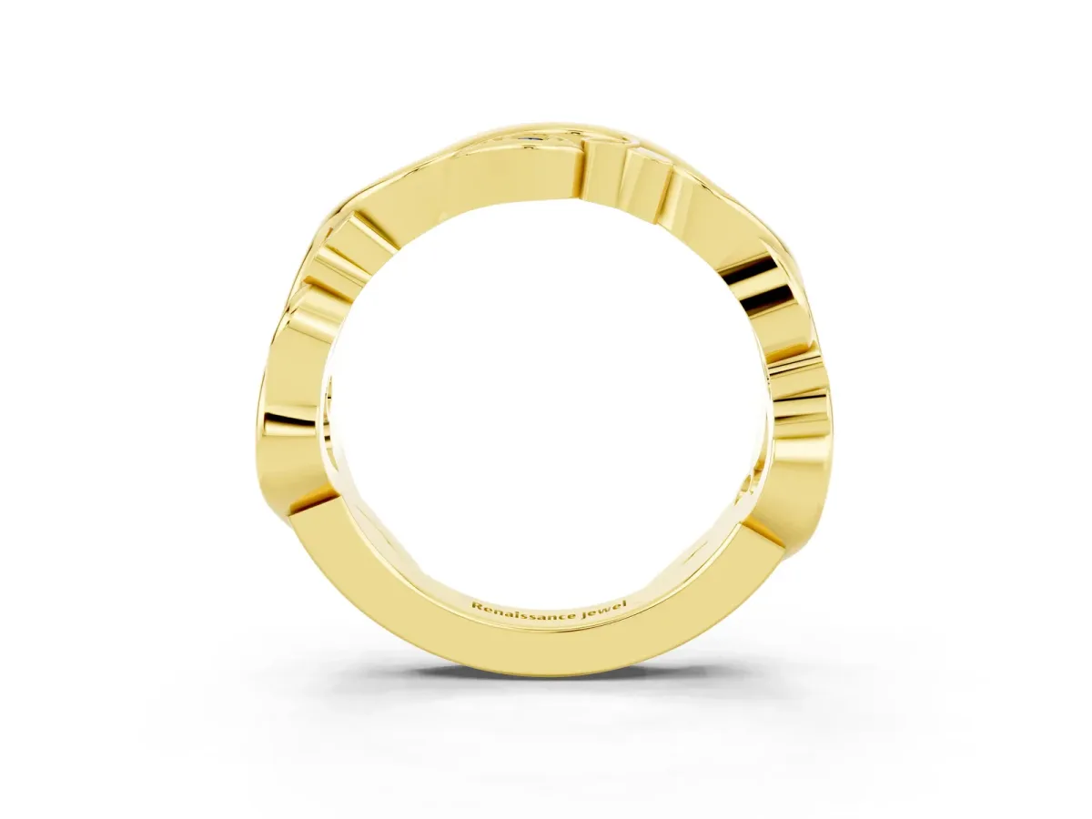 Marquise Blue Sapphire Vine Eternity Band with Bezel Setting Yellow gold