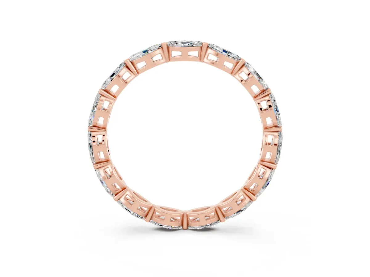 Marquise Moissanite Eternity Band with U-Prong Setting Rose gold