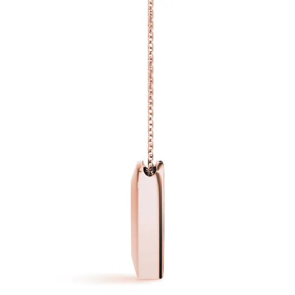 Bezel-Set Round Diamond Heart Pendant Rose gold