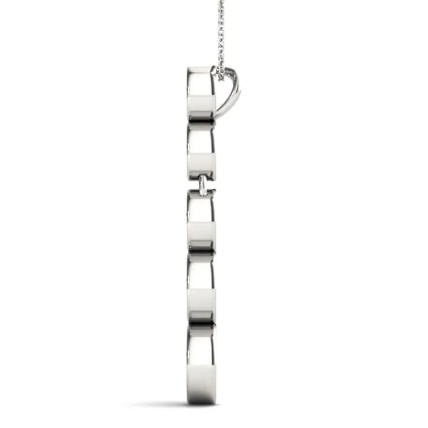 Bezel-Set Round Diamond Pendant with Prong Setting Silver