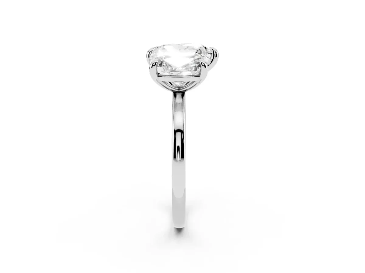 Cushion and Heart Toi Moi Ring with Prong Setting and Plain Band Silver