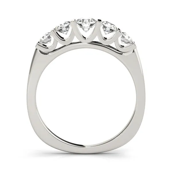 Round Brilliant Channel Set Diamond Band Silver