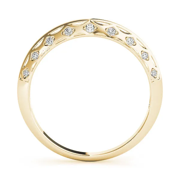 Marquise Diamond Openwork Band with Pave Setting Yellow gold