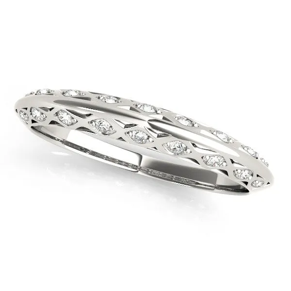 Marquise Diamond Openwork Band with Pave Setting Platinum