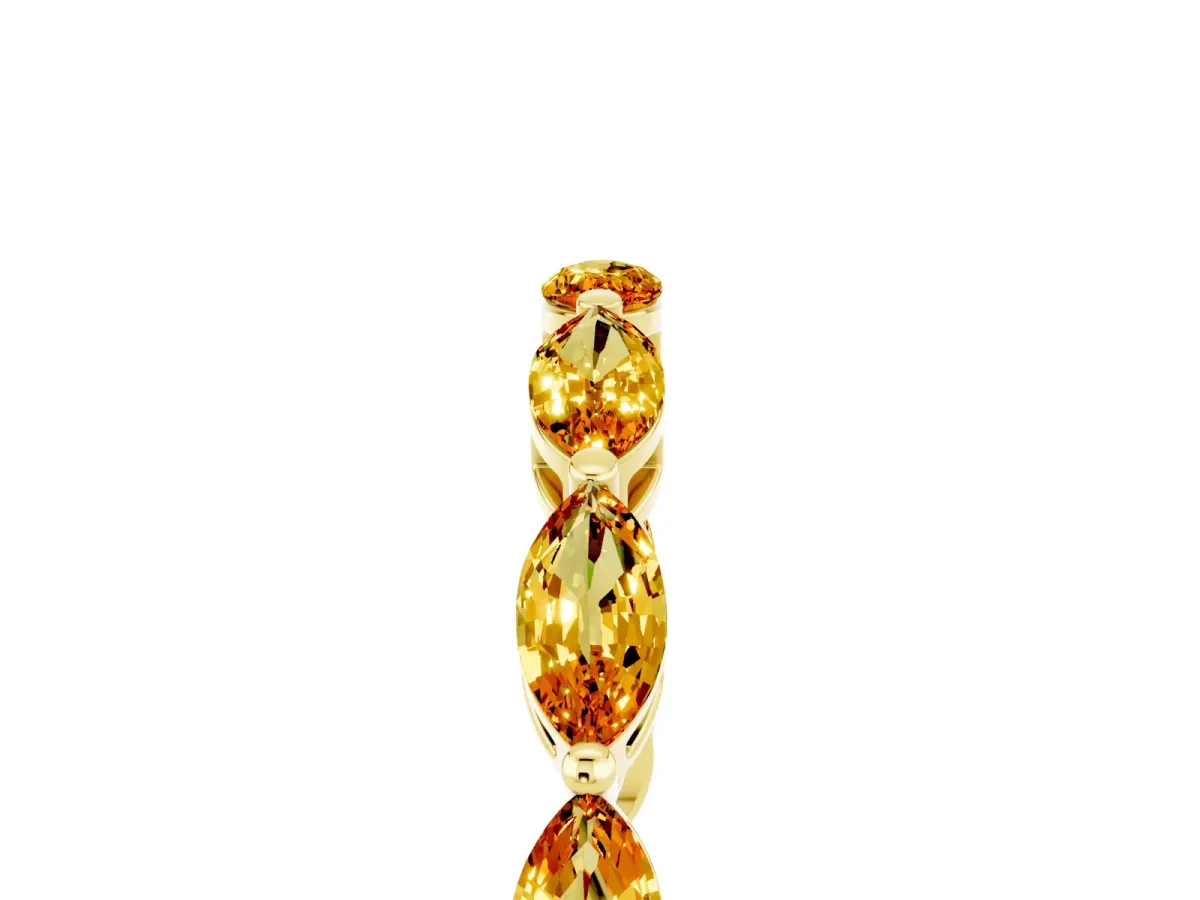 Marquise Citrine Eternity Band with U-Prong Setting Yellow gold